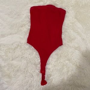Fashionnova Red Tube Top Bodysuit
